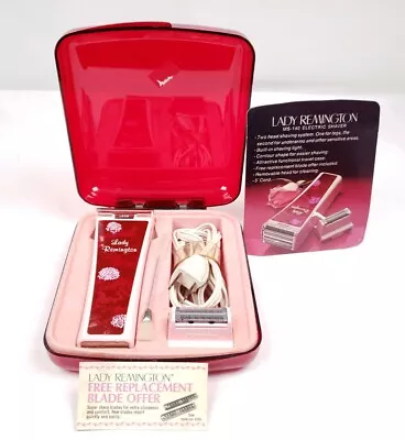 Vintage Lady Remington Electric Pink & Red Shaver Razor #2M2L With Case WORKS! • $22.50