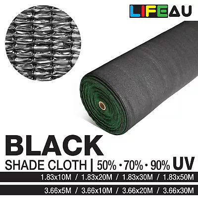 $76.90 • Buy LiFEAU 50% 70% 90% BLACK UV Shade Cloth Shadecloth Sail Garden Mesh Roll Outdoor