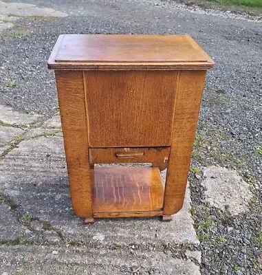 Art Deco 1920's Oak Sewing Box / Work Box Vintage Craft Box Side Table • £65