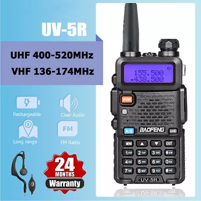 $39.49 • Buy UV-5R Dual Band Walkie Talkie Long Range Two Way Ham Radio + Earpiece
