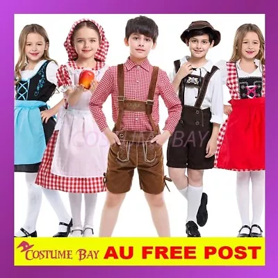 Kids Girls Heidi Beer Maid Boys German Bavarian Oktoberfest Lederhosen Book Week • $34.45