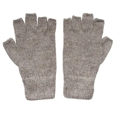 Alpaca Fingerless Gloves - Lt Rose Gray (S) • $24.99