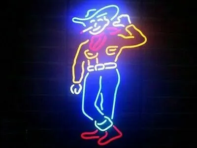 $134.09 • Buy Las Vegas Cowboy Neon Lamp Light Sign 17 X14  Bar Glass Beer Artwork Man Cave