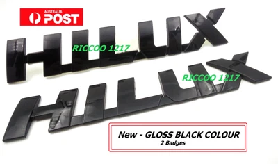 $42.95 • Buy 2 GLOSS BLACK Hilux Badges For Toyota 2015 On Universal 21.5 X 3.3cm ABS