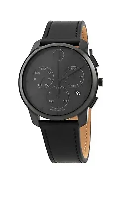 Brand New Movado Bold Men’s Black Dial Leather Band Chronograph Watch 3600835 • $399