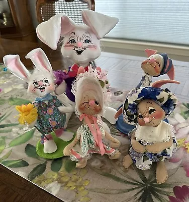 Annalee Lot Of 5 Easter - Bunny / Rabbit - Some Vintage - Excellent Condition! • $39.95