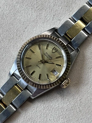 $1100 • Buy Tudor Oyster By Rolex Princess Date Datejust Watch Quartz 85033 Steel Gold