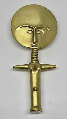 VINTAGE Signed ALVA Museum Replicas Akua'ba Gold Tone Brooch Fertility God • $9.99