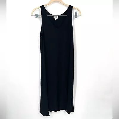 Margaret O’Leary V Neck Women Medium Sleeveless Black Knee Length Basic Dress • $19.99