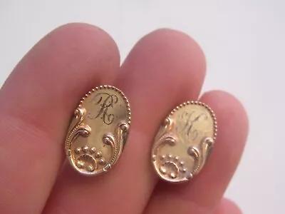 Antique Art Nouveau Men's Gold Filled Monogrammed R H Cufflinks • $24.95