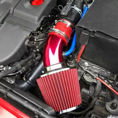 Car Accessory Cold Air Intake Filter Induction Pipe Power Flow Hose System Red • $55.98