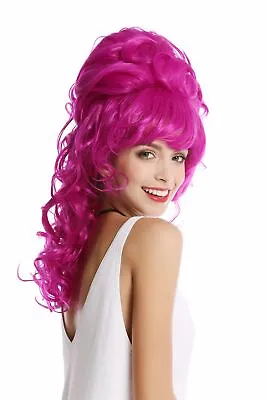 Ladies' Wig Baroque 60er Beehive Updo Bun Curly Purple • £27.59