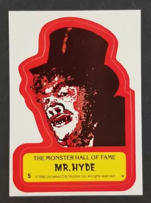 Vintage 1980 Mr. Hyde Monster Topps Sticker Card #5 (NM) • $4.95