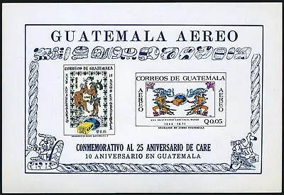 Guatemala C459a SheetMNH.Michel Bl.12. CARE25th Ann.1971.MayasCARE Package. • $2.15