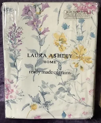 Laura Ashley Wild Meadow Ready Made Curtains -  64”W” X 54”L (162cm X 137cm) NEW • £80