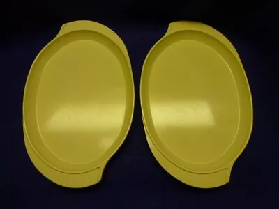 Boonton Mid Century Melmac Two Light Yellow 11” Platter Serving Trays • $16.95