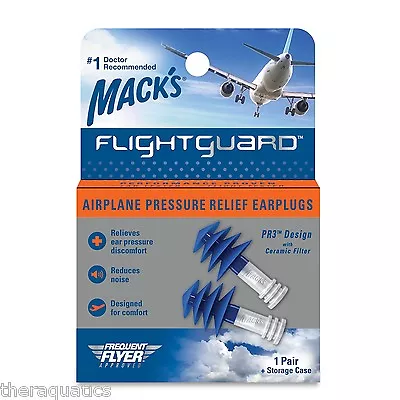 Mack's Flightguard Airplane Pressure Relief Earplugs Ear Discomfort Fly Noise 17 • $9.99