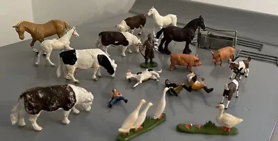 BRITAINS Vintage Animals Trough Cow Horse Pig Goat Shepherd Figure Birds Bundle • £23.99