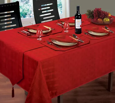 £6.95 • Buy Luxury Jacquard Tableware Cloth Linen Napkins Party Runner Silver Black Red 