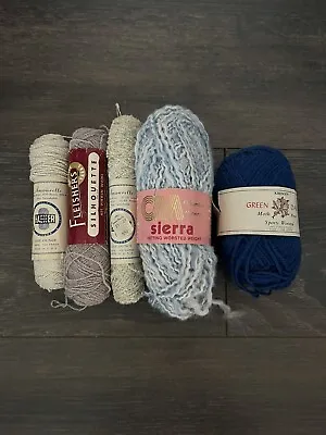 Mixed Lot Of 5 Skeins Of Yarn All Wool Or Partial Wool Material Kresge’s Hacker  • $9.59