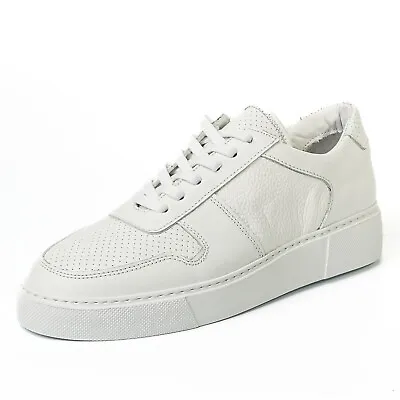 Achilles Model - Genuine Leather Handmade Men's White Daily Sneaker White Shoe • $108.74