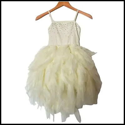 Ooh La La Couture Champagne Swarovski Devin High Low Girls Dress Size 8 Girls • $84.55