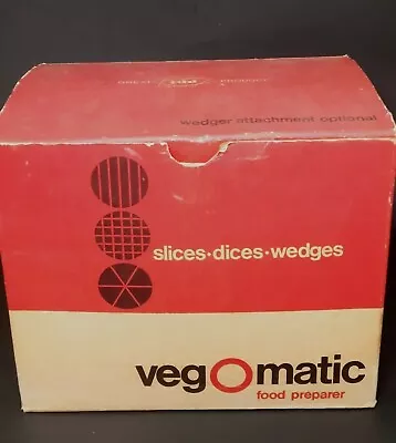 Veg-O-Matic Food Preparer Slices Dices Original Box Instructions '69 Vintage • $19.95