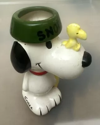 Vintage 1966 Peanuts Snoopy Woodstock Ceramic Planter Vase Figurine SCHULTZ • $42