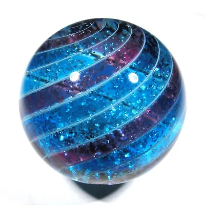 Hot House Glass Mica Banded Swirl Marble 1.74  44mm #170 • $60