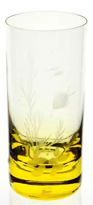 Moser Light Yellow Glass Ocean Sea Life Highball Tumbler Signed • $135