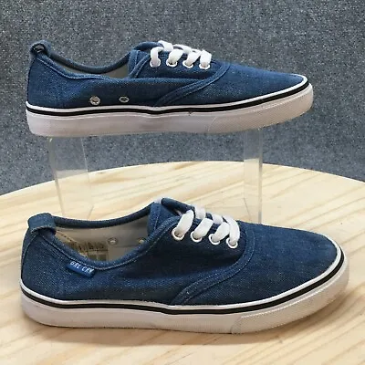 Divided H&M Shoes Womens 6 Casual Sneakers Blue Canvas Round Toe Low Denim • $29.99