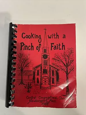 Vtg Newburyport Mass 1988 Congregational Church Cookbook With A Pinch Of Faith • $8