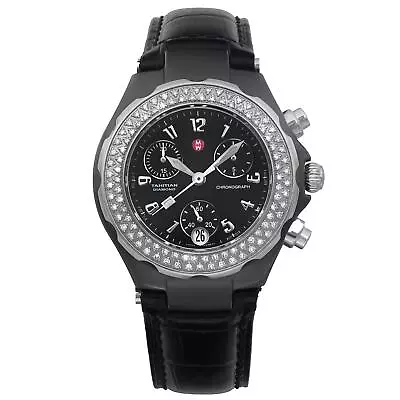 Michele Tahitian 35mm Ceramic Black Diamond Ladies Watch MWW12A000005 • $699