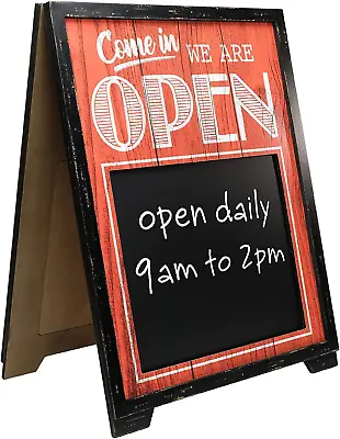 A-Frame Open/Closed Sign W Chalkboard Rustic Easy To Mount Informative Business • $73.43