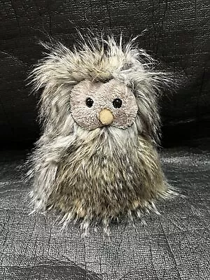 JellyCat Owl Brown Fuzzy 10” Plush Stuffed Animal Toy Long Hair NWT • $0.99