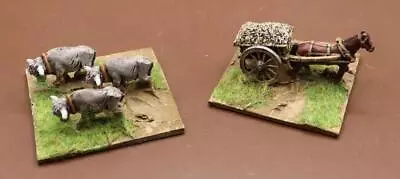 15mm Middle Ages Medieval Horse & Cart & Oxen (ZGL755) • $9.95