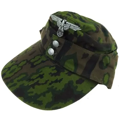WWII German Elite Army M43 Spring Oakleaf Cotton Cap With Badge Hat Size EU 58 • $18.85