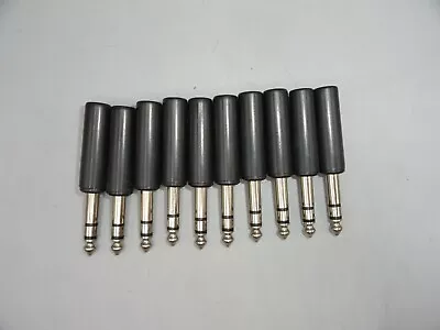 1/4  INCH STERO MALE AUDIO PLUG  6.3mm PHONO JACK CONNECTOR (LOT OF 10) • $13.95