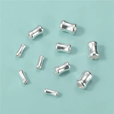 925 Sterling Silver Bamboo Small Tube Spacer Bead DIY For Bracelet Necklace • $10.80