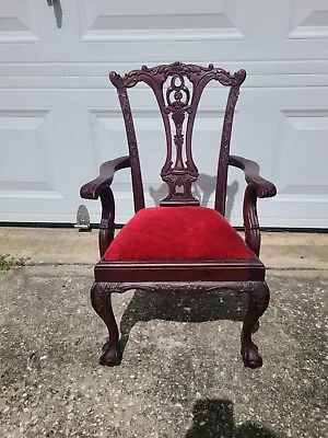 Chippendale Carved Mahogany Children's Or Doll Side Chair By Hickory • $150