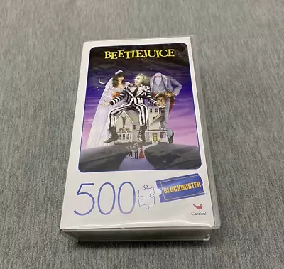 Blockbuster Jigsaw Puzzle Beetlejuice 500 Piece Cardinal New VHS Movie Cassette • $14.77