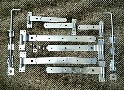 Heavy Duty Hook And Band Straight & Cranked Gate Hinges Drop Bolt Set Galvanised • £14.30