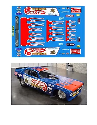 Tom McEwen Mongoose II Funny Car Decal 1/24 Scale Revelle MPC • $10.99