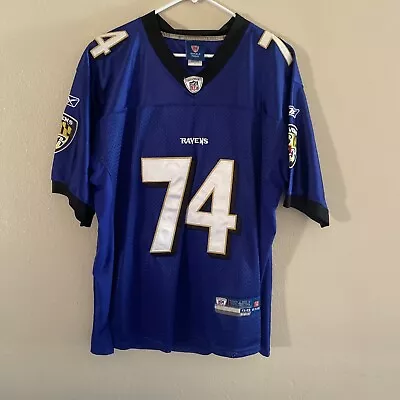 Reebok On Field Stitched Jersey Baltimore Ravens Michael Oher #74 Blue Sz 48 • $75