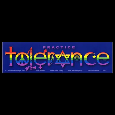 Practice Tolerance Rainbow BUMPER STICKER Or MAGNET Magnetic Decal Gay Lgbtq  • $3.49