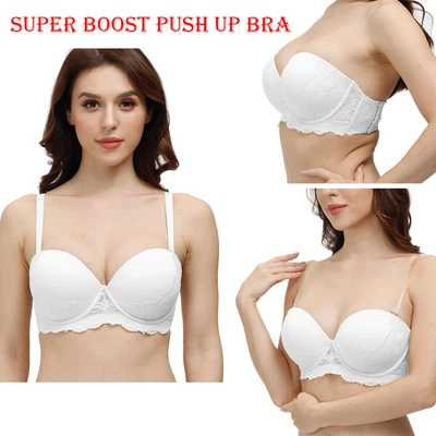 £13.31 • Buy Women Multiway Strapless Padded Push Up Lingerie Backless Clear Back Straps Bras
