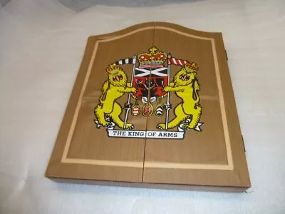 Vintage The King Of Arms Wooden Dart Board Cabinet • $39.99