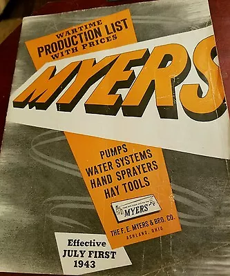 F.E.Myers & Bros.AshlandO.PumpsSprayersHay Tools Catalog1943 • $75