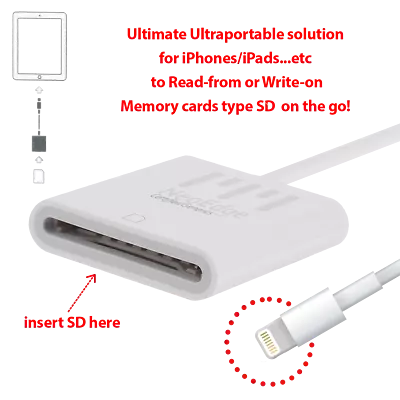 8 Pin OTG To SD Card Reader Writer Adapter IPhone X IPad Air Pro Mini + Micro SD • $9