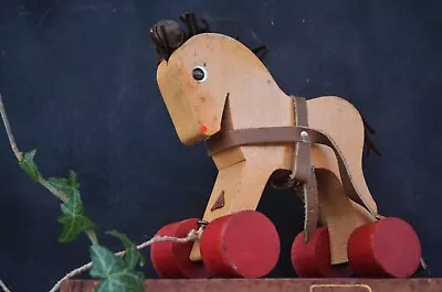 Colectible Wooden Vintage Toy Haba Horse West Germany Made '60s • $30